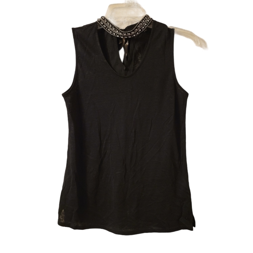 Generation Love Black Linen Lolita Embellished Top - Picture 3 of 9